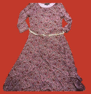 Dn design flare dress with chain belt
